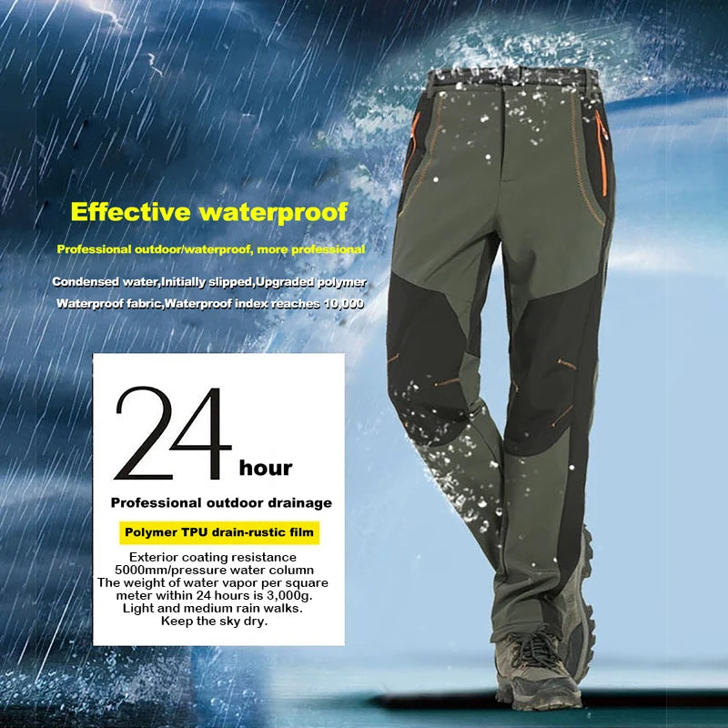 LNGXO Men's Winter Fleece Hiking Pants