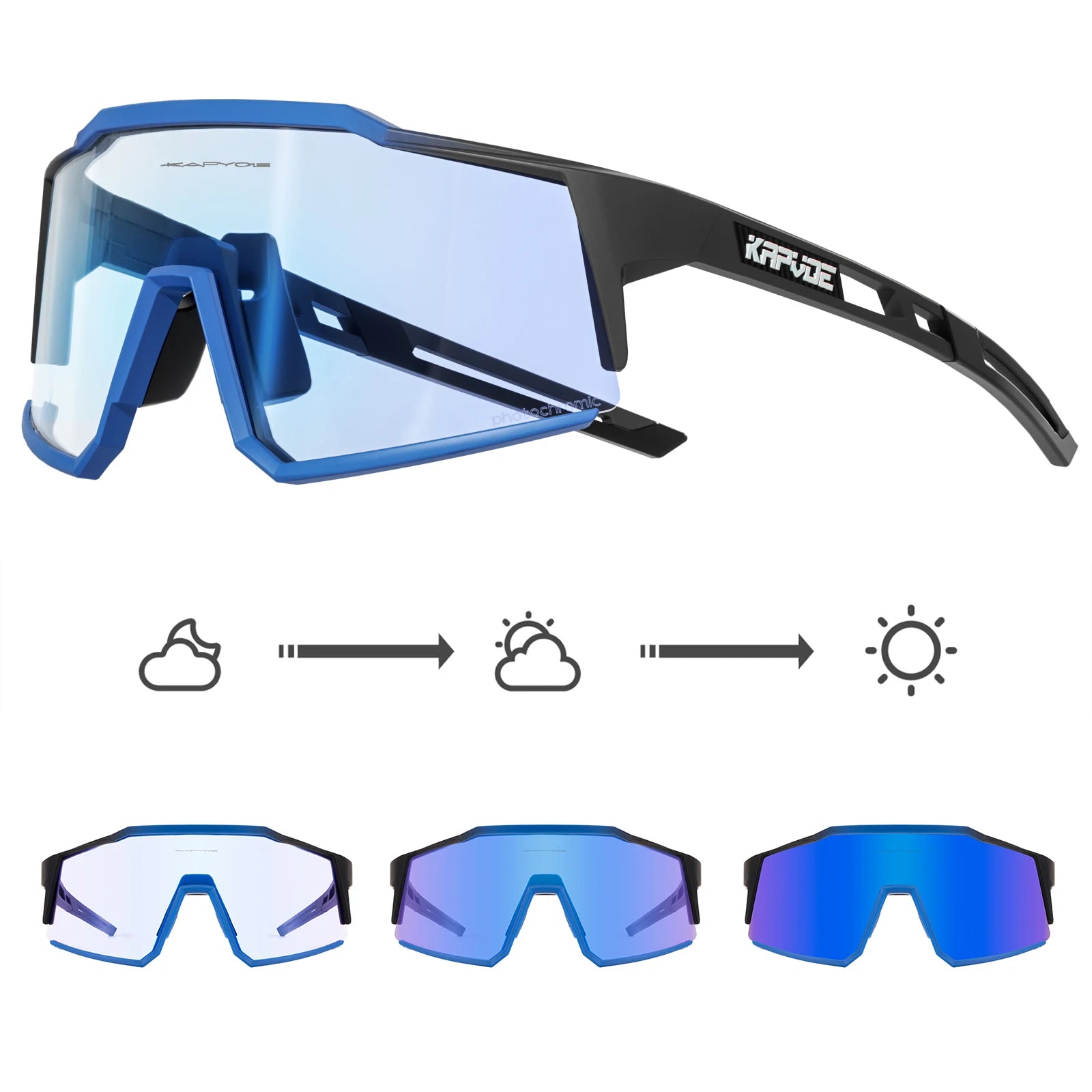 Kapvoe Photochromic Cycling Sunglasses