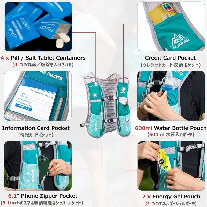 5L Hydration Running Vest Backpack