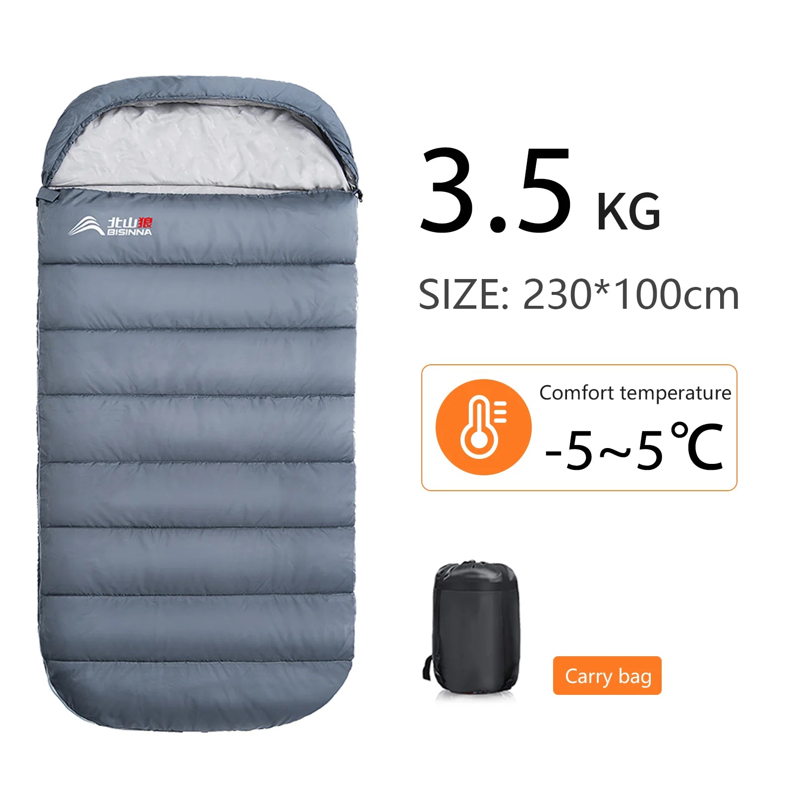 BISINNA Large 3-Season Camping Sleeping Bag