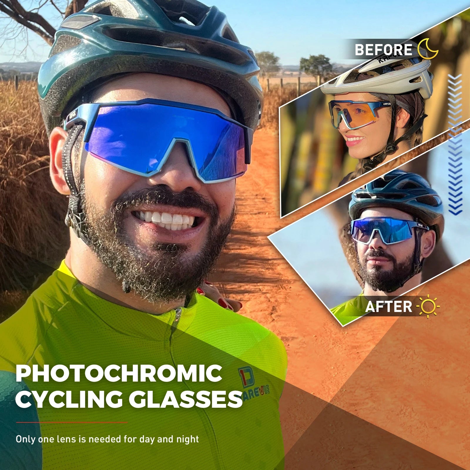 Kapvoe Photochromic Cycling Sunglasses