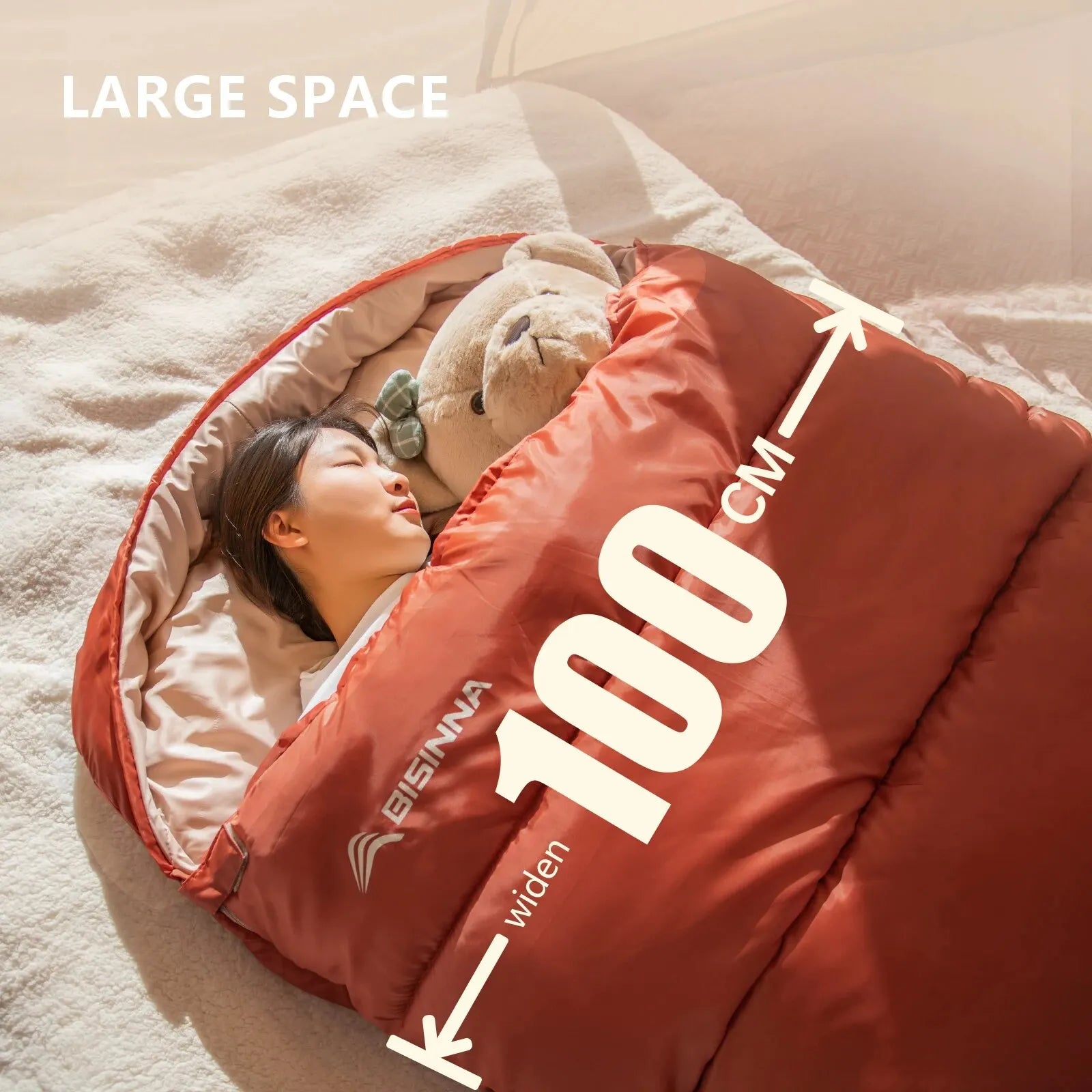 BISINNA Large 3-Season Camping Sleeping Bag